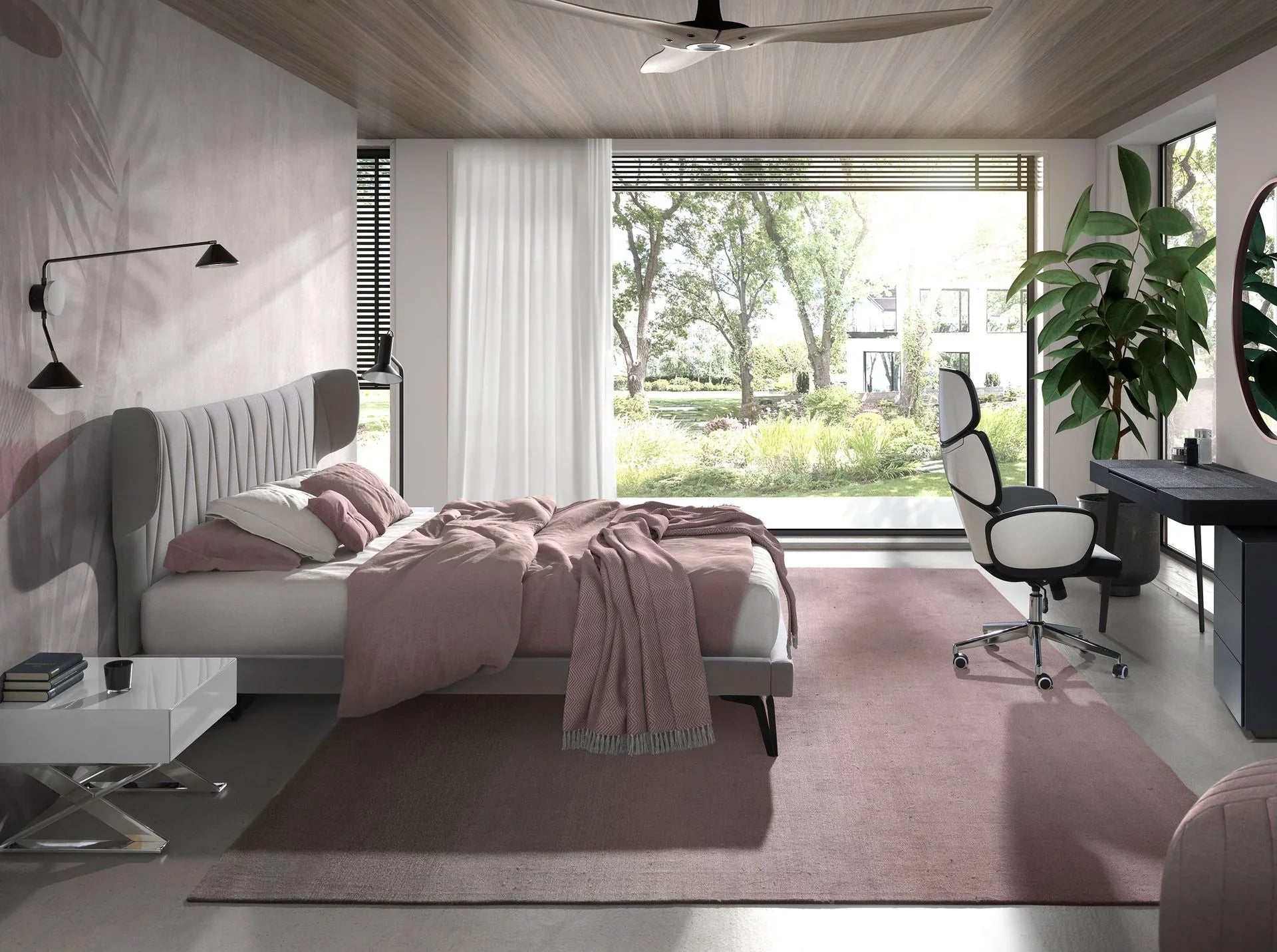 Muenchen 180x200 Polsterbett Stoff LINA color hellgrau side 02