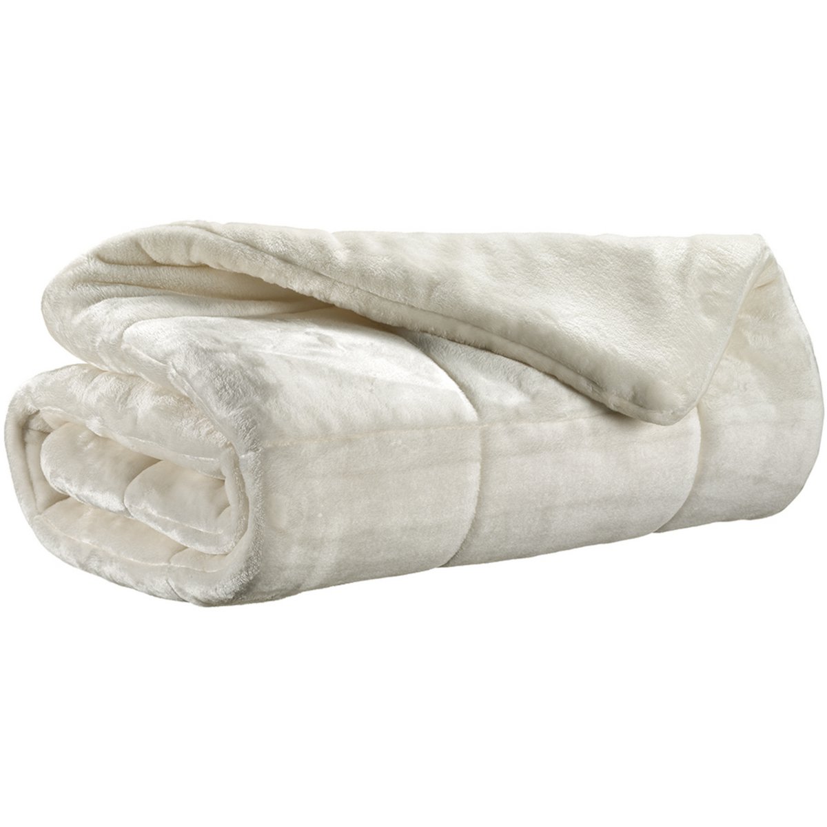 Jeté de lit en microfibre de polyester Betender, couleur Neige, 225 × 260 cm