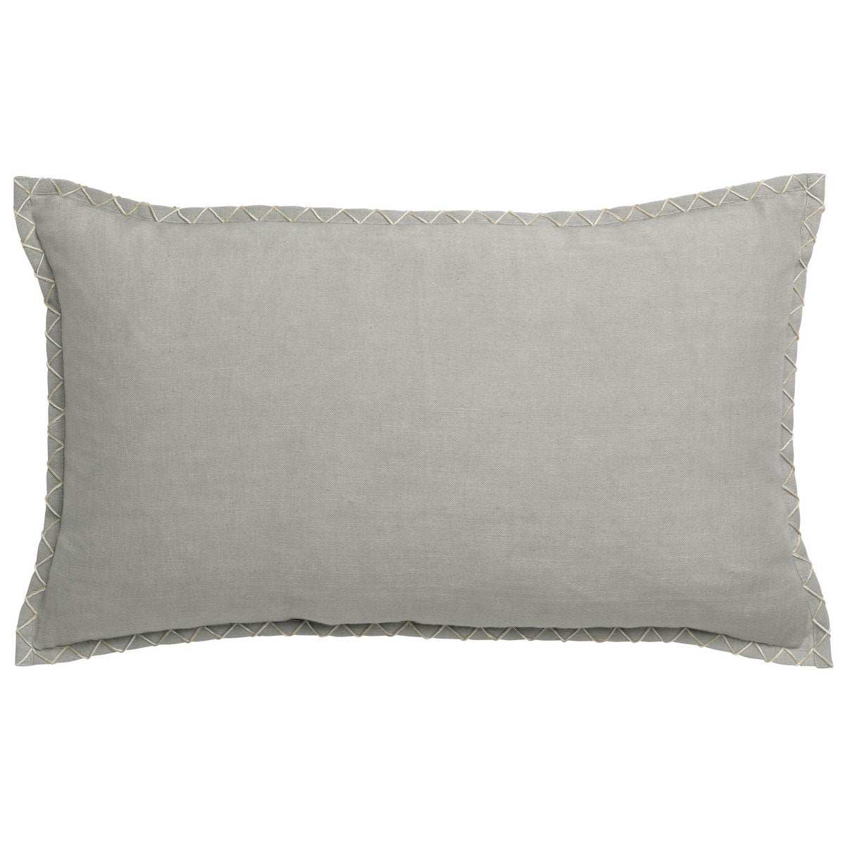 Nala-Kissen aus Baumwolle und Leinen in der Farbe „Perle“, 30 × 50 cm