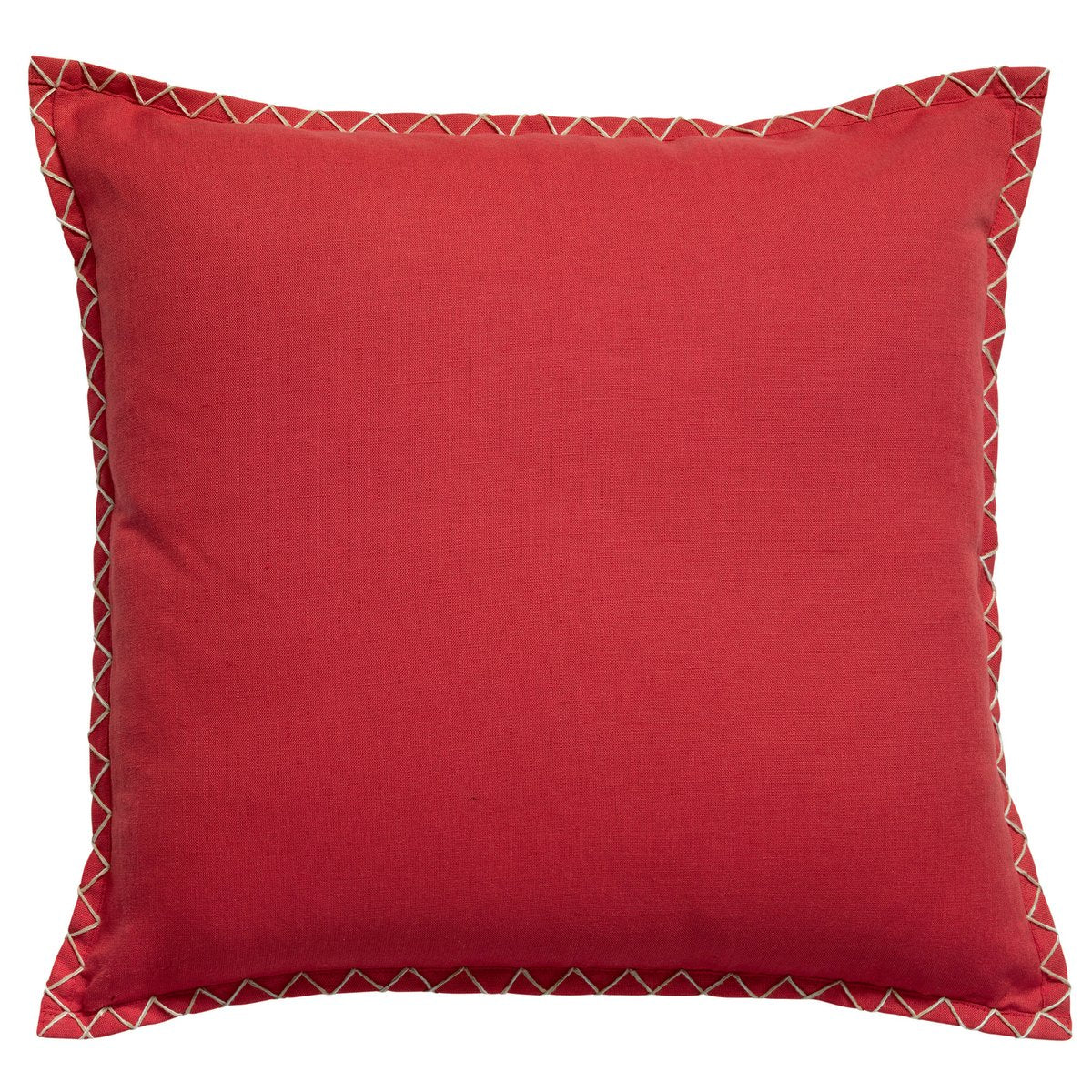Nala cotton and linen cushion in Redcurrant, 45×45 cm