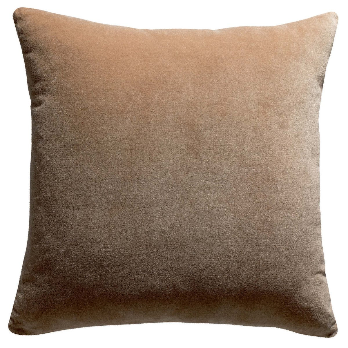 Elise cotton velvet cushion in Camel, 45×45 cm