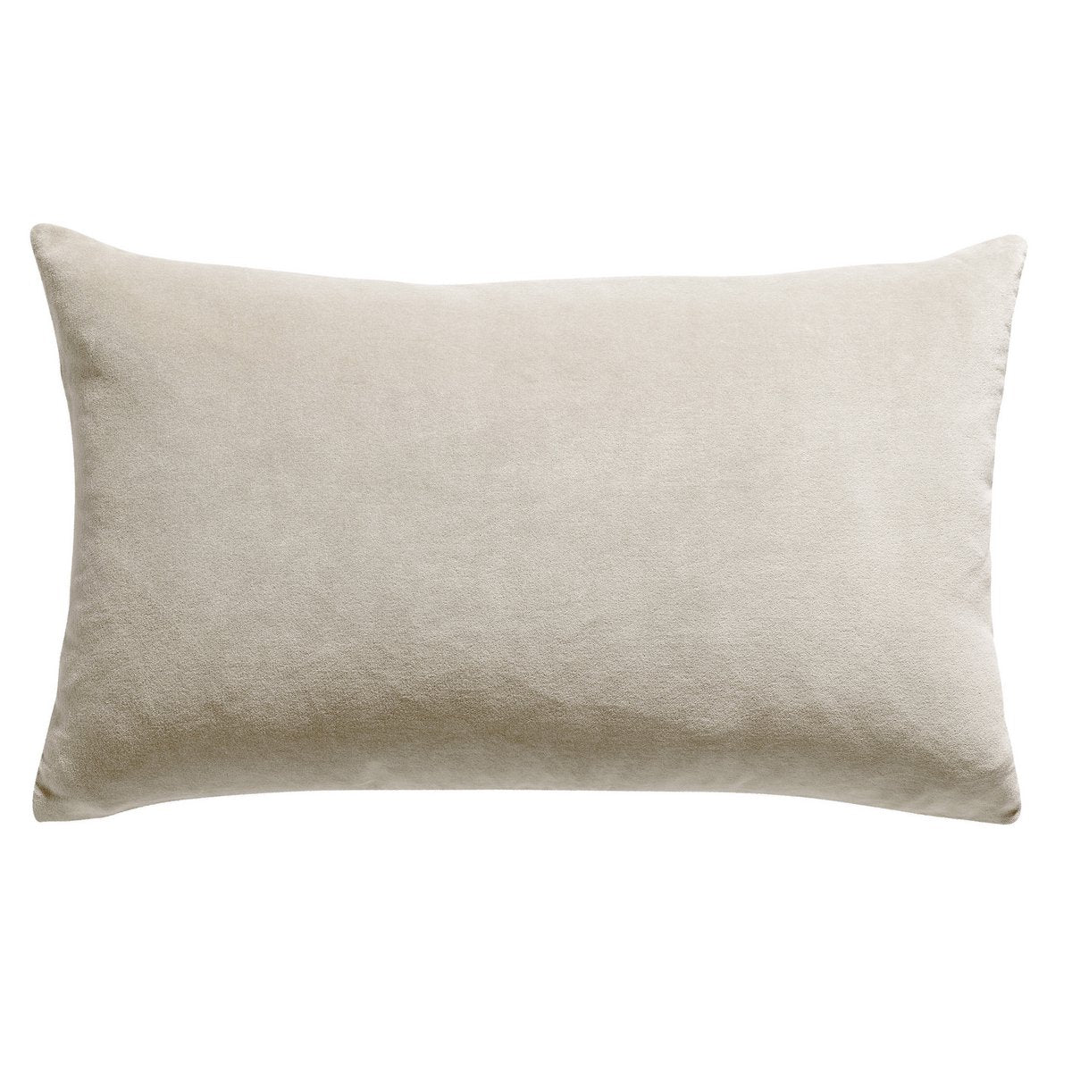 Coussin Elise en velours de coton, couleur Greige, 40 × 65 cm