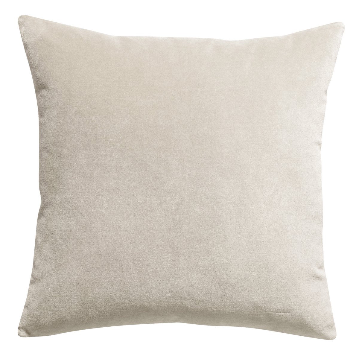 Coussin Elise en velours de coton, couleur Greige, 45 × 45 cm