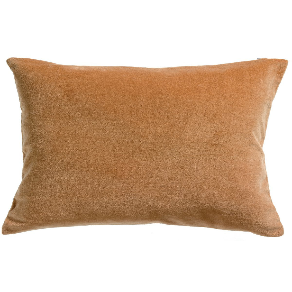 Coussin Elise en velours de coton, couleur ocre, 40 × 65 cm