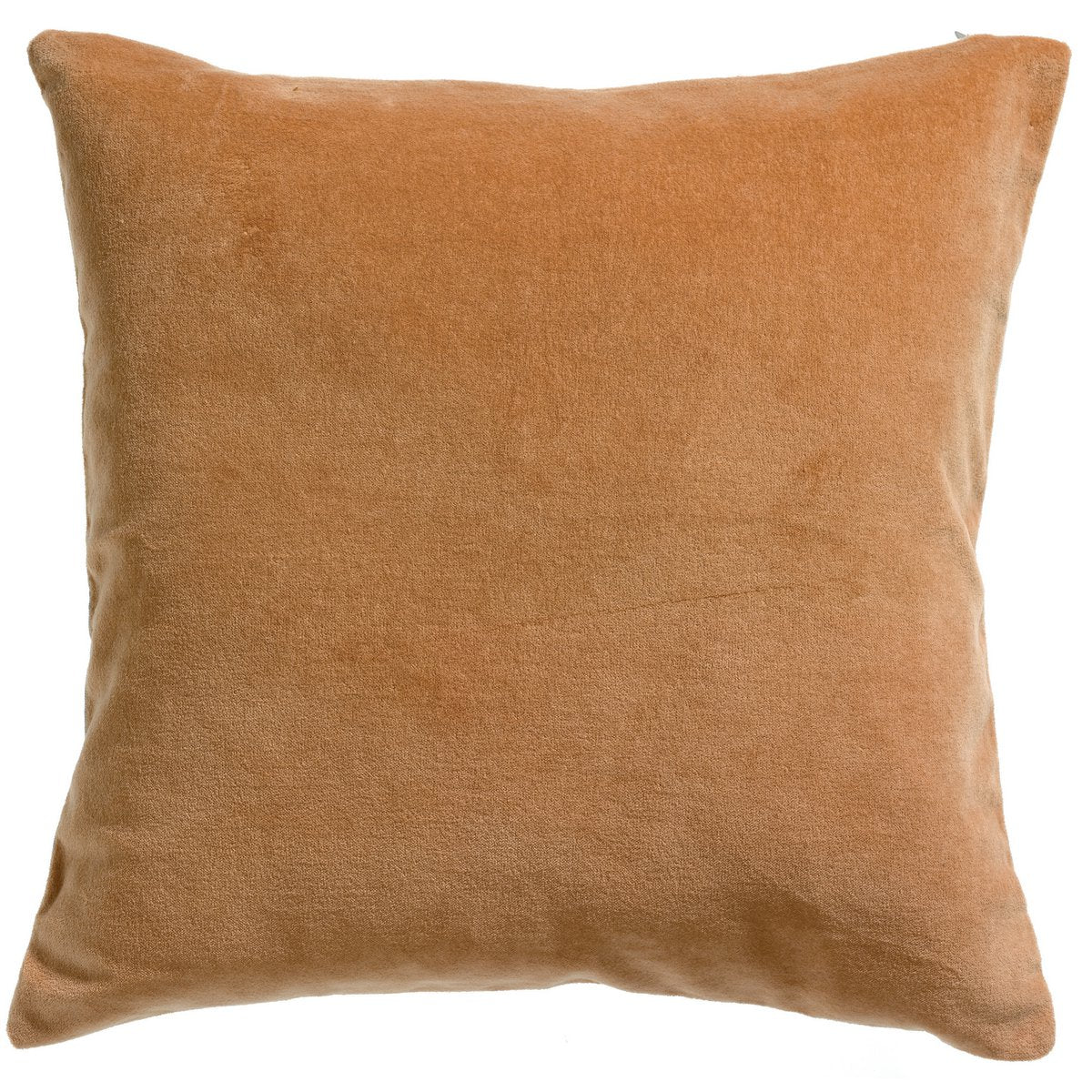 Coussin Elise en velours de coton, couleur Ocre, 45 × 45 cm