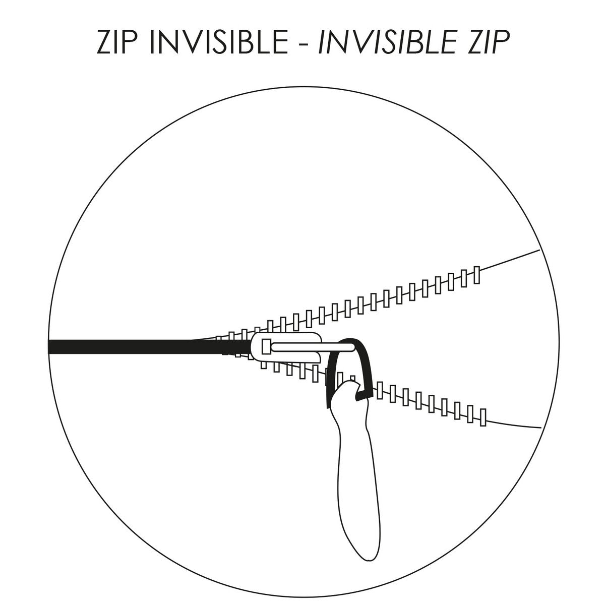 Invisible zip detail, Elise cushion 40×65 cm