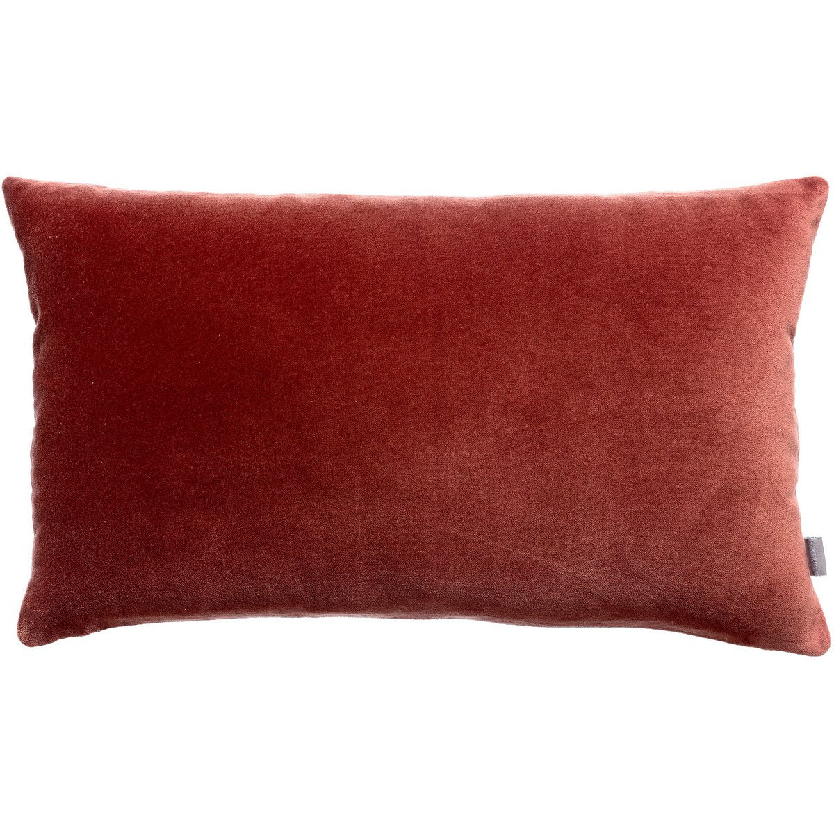 Coussin Elise en velours de coton, couleur Tabac, 30 × 50 cm