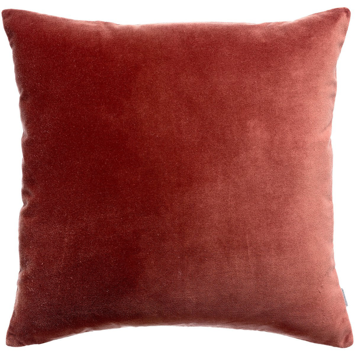 Coussin Elise en velours de coton, couleur Tabac, 45 × 45 cm