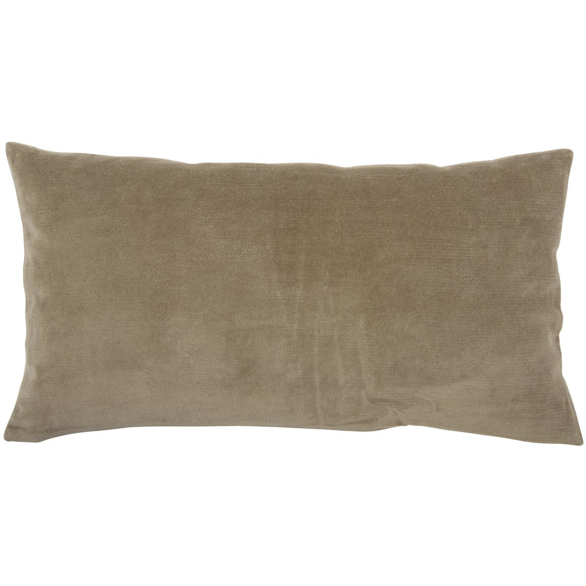 Coussin Elise en velours de coton, couleur Ficelle, 30 × 50 cm