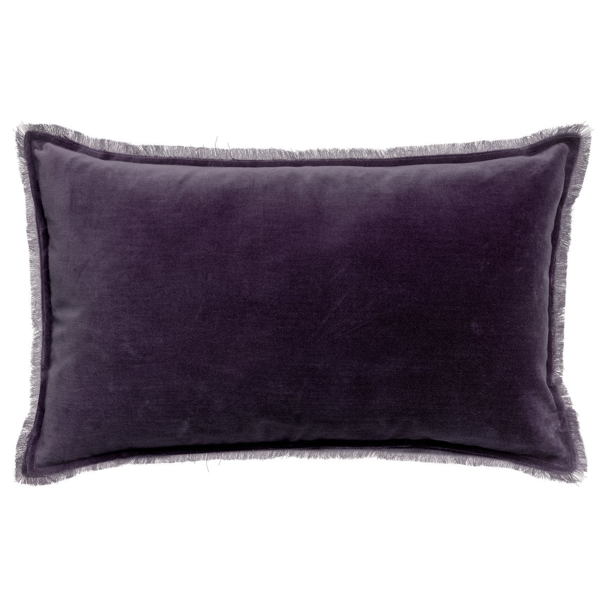 Fara-sierkussen van katoenfluweel in de kleur druif, 40×65 cm