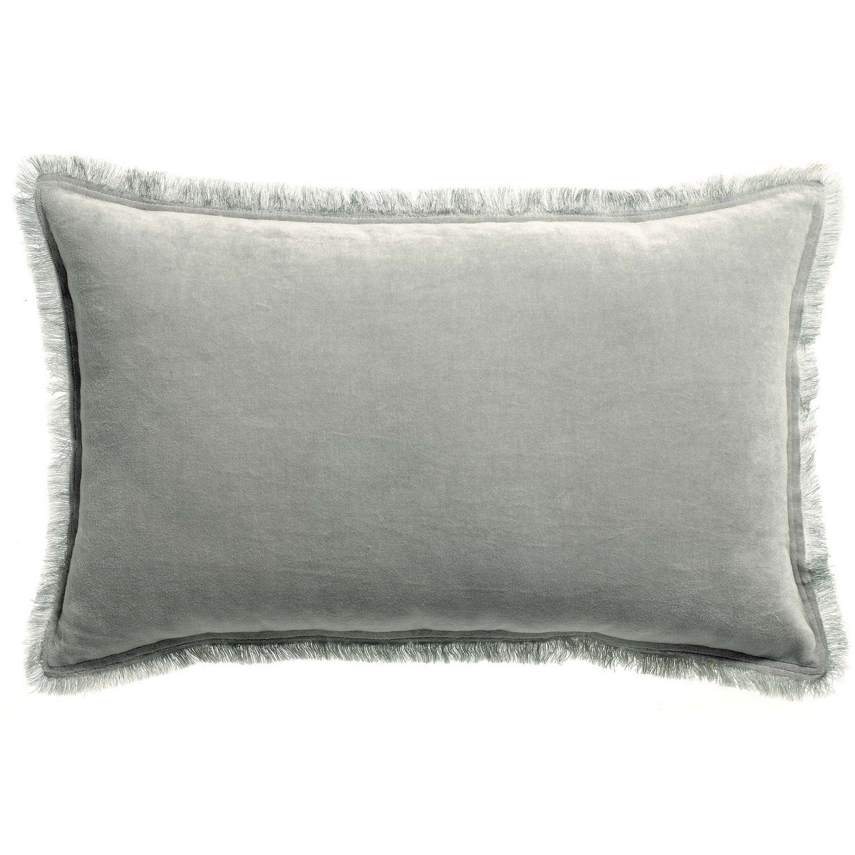 Fara-sierkussen van katoenfluweel in de kleur parel, 30×50 cm