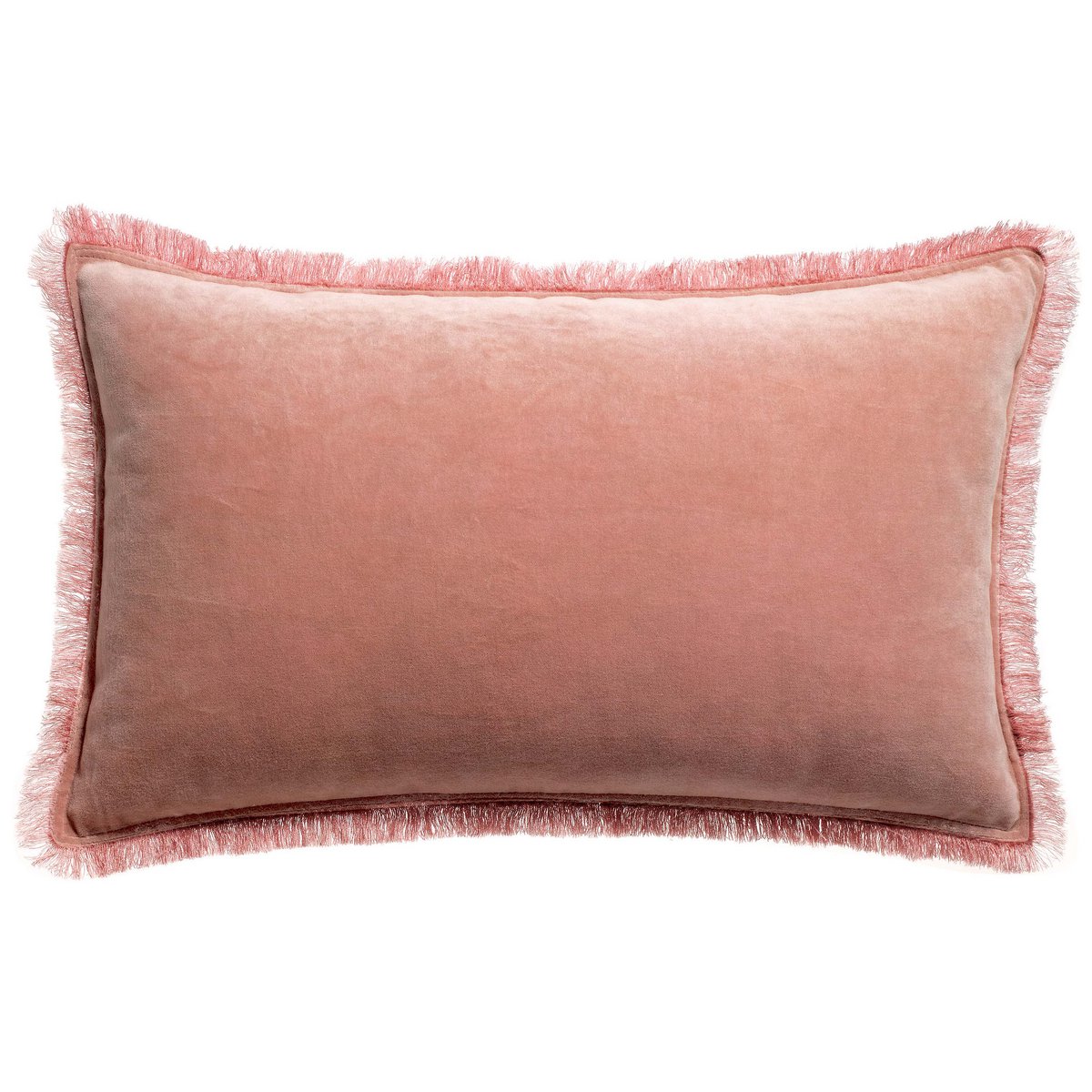 Fara-sierkussen van katoenfluweel in roze, 30×50 cm