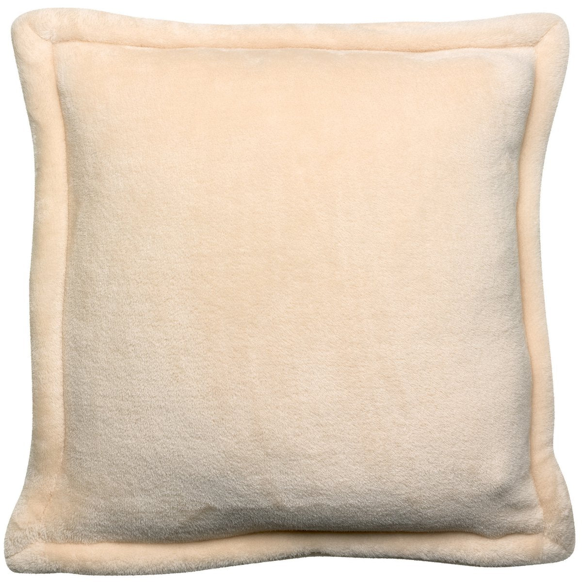 Tender polyester microfibre cushion in cream, 50×50 cm