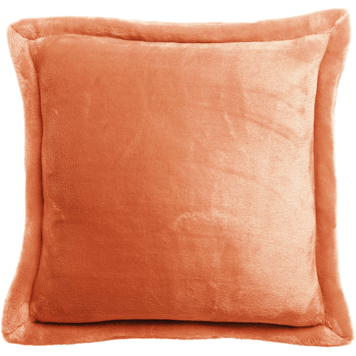 Tender polyester microfibre cushion in papaya, 50×50 cm