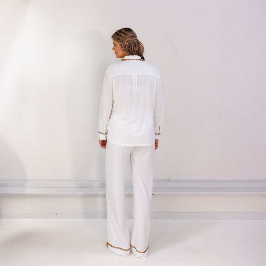 Back view of the Off White pyjama set