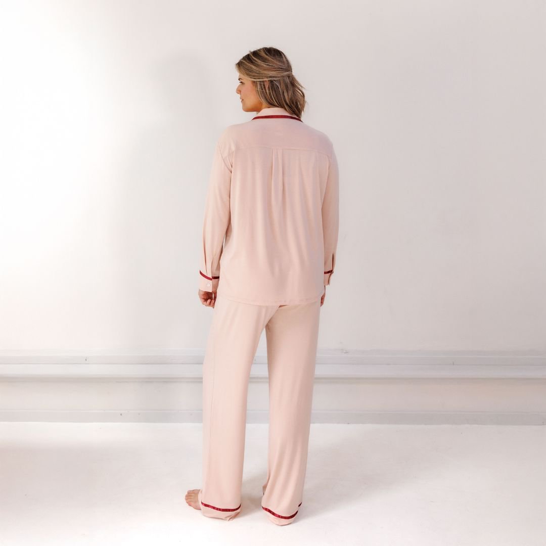 Back view of the Powder Peach pyjama set