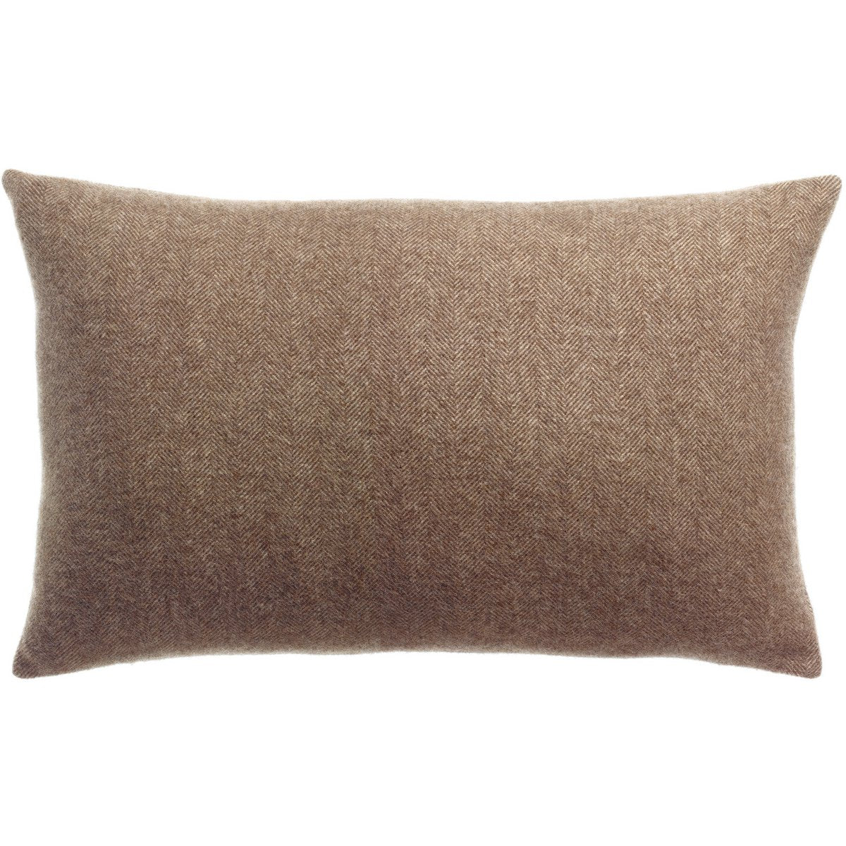 Carina merino wool and cashmere cushion in coffee, 40×65 cm