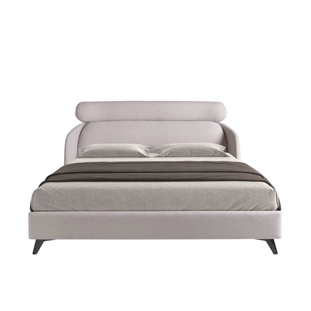 Augsburg 180x200 Polsterbett Stoff LINA color hellgrau front