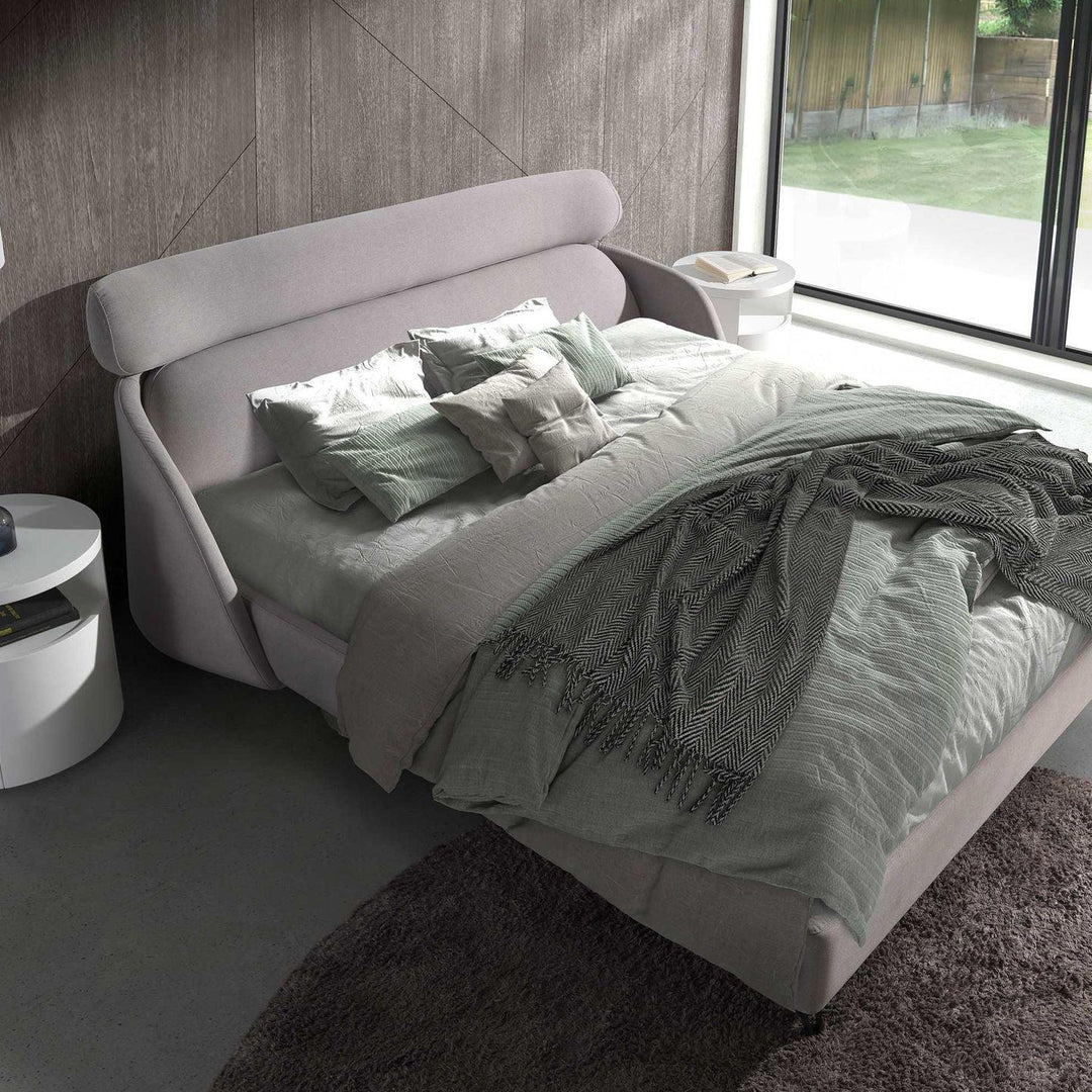 Augsburg 180x200 Polsterbett Stoff LINA color hellgrau top