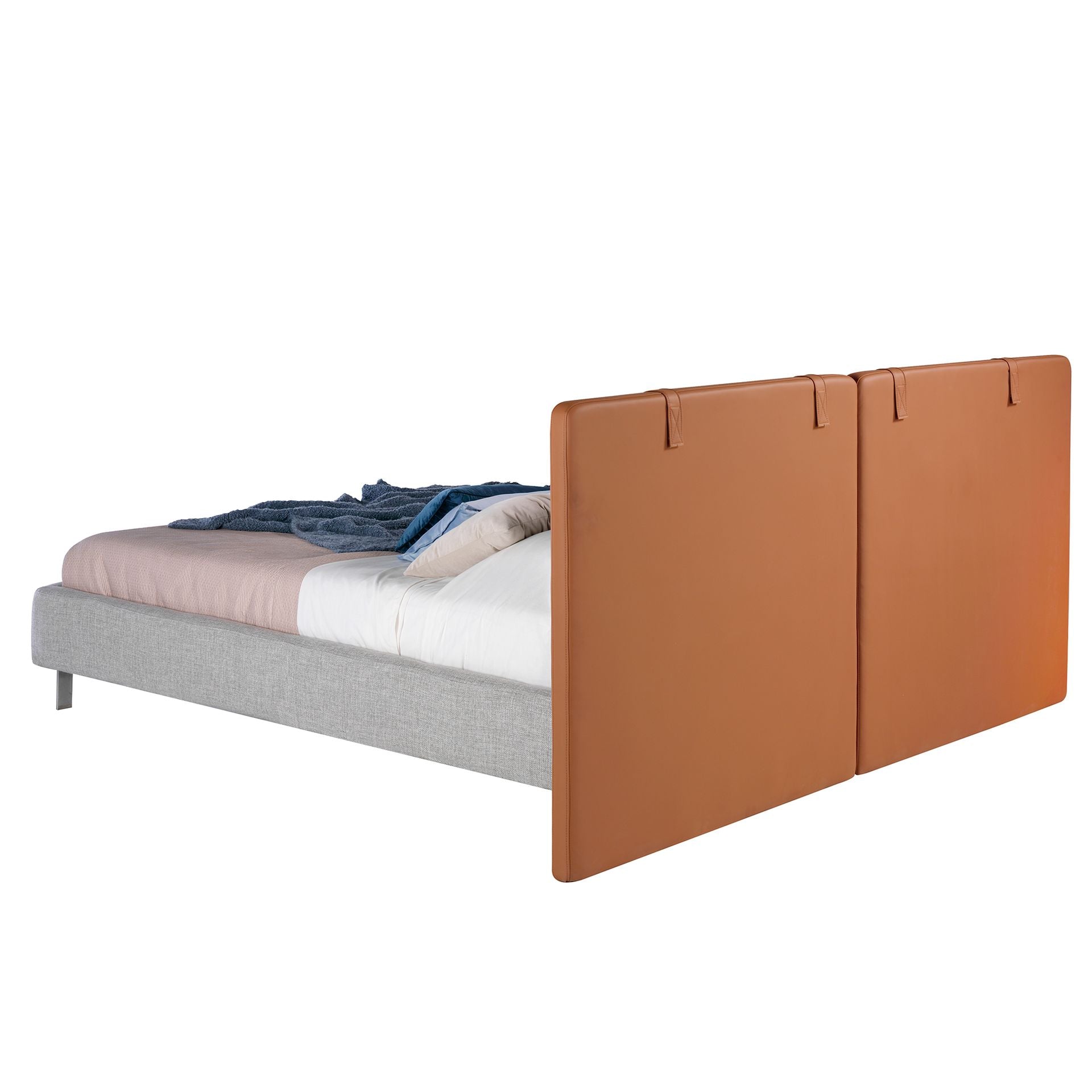 Bielefeld 180x200 Polsterbett MaterialMix LENO color braun grau back
