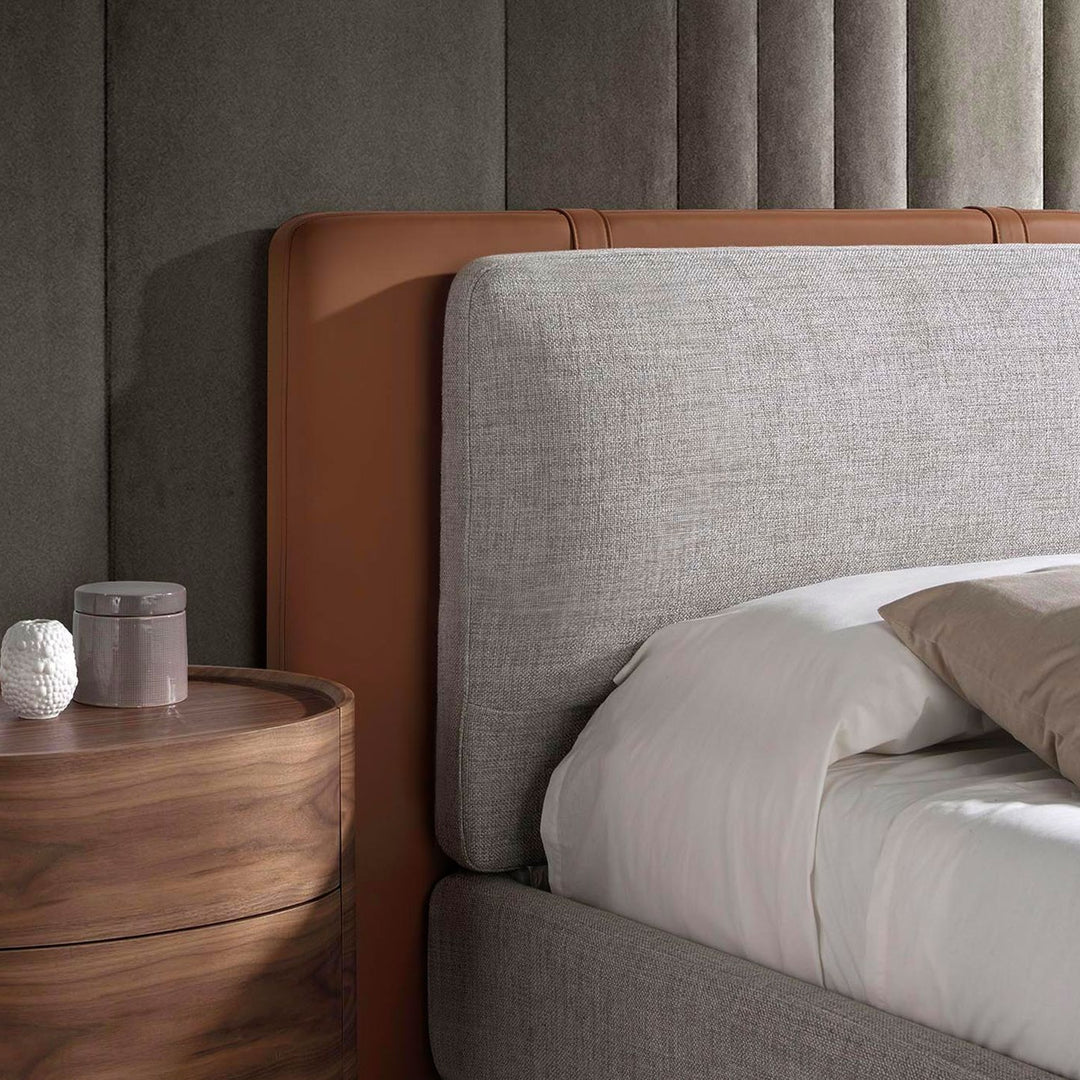 Bielefeld 180x200 Polsterbett MaterialMix LENO color braun grau detail