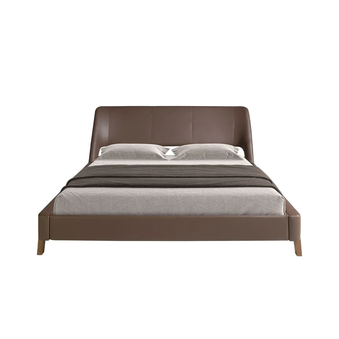 Bochum 180x200 Polsterbett Kunstleder LENO color Nussbraun front