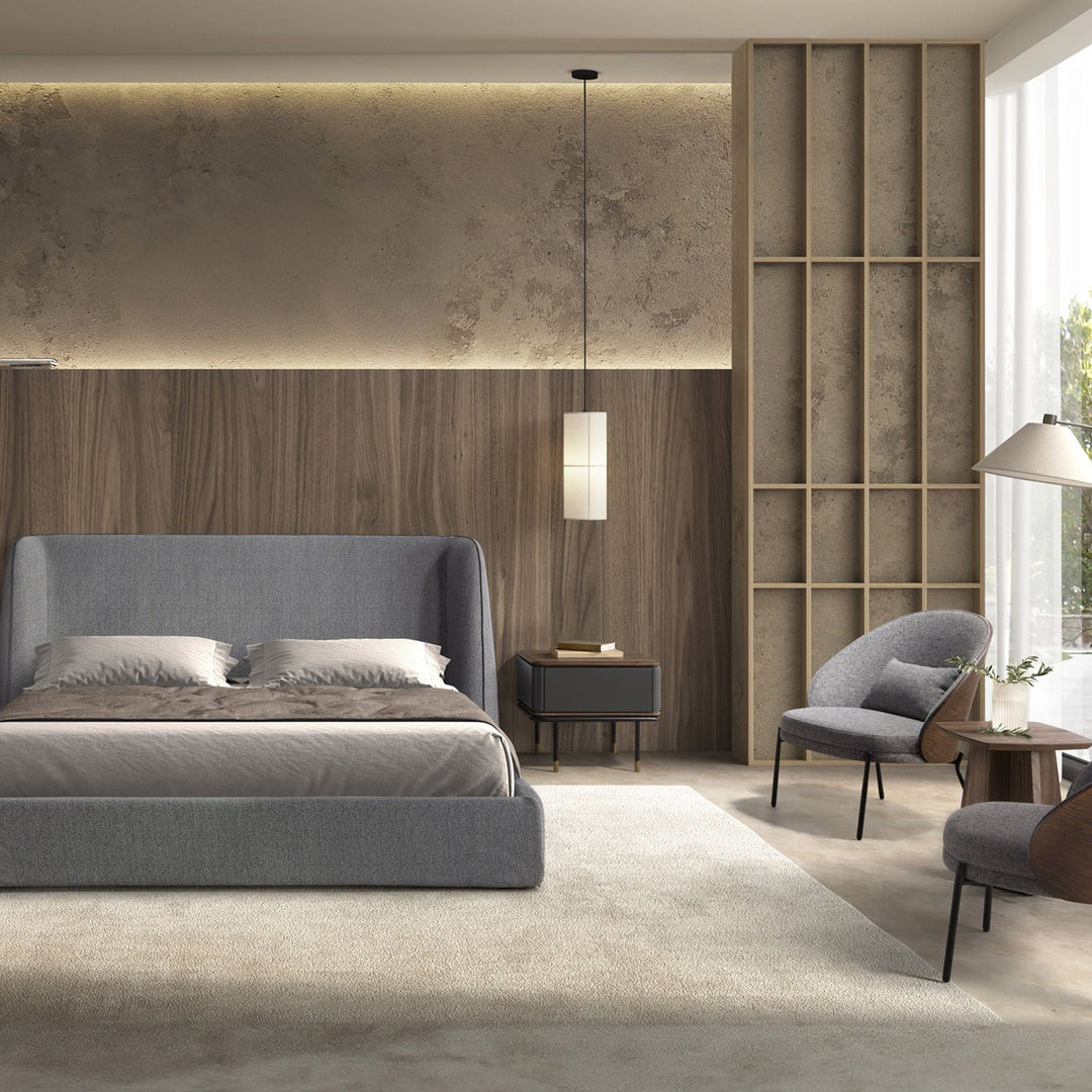Bonn 180x200 Polsterbett Webstoff WEVO color Grau front 02