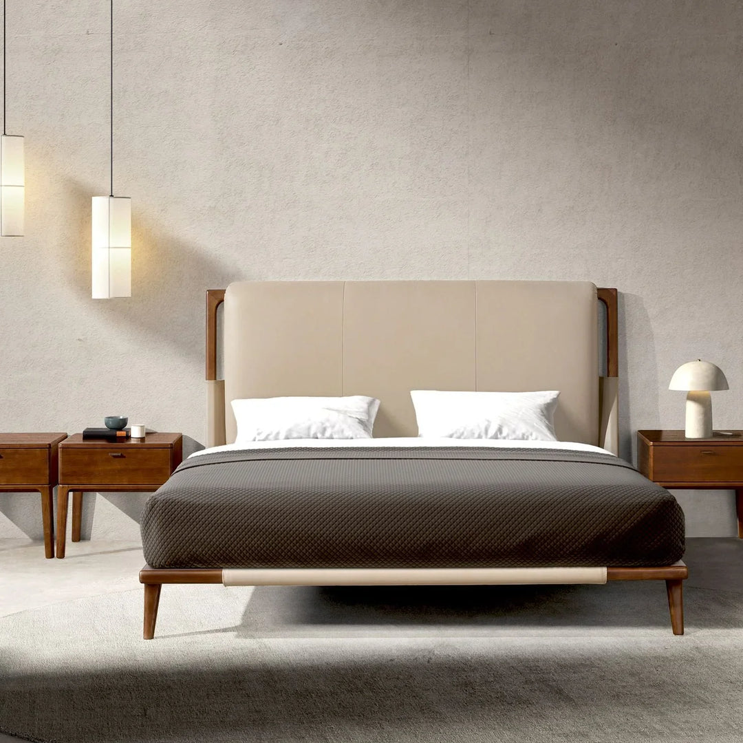 Bremen 180x200 Polsterbett Kunstleder LENO color mink front
