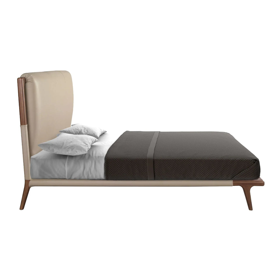 Bremen 180x200 Polsterbett Kunstleder LENO color mink side