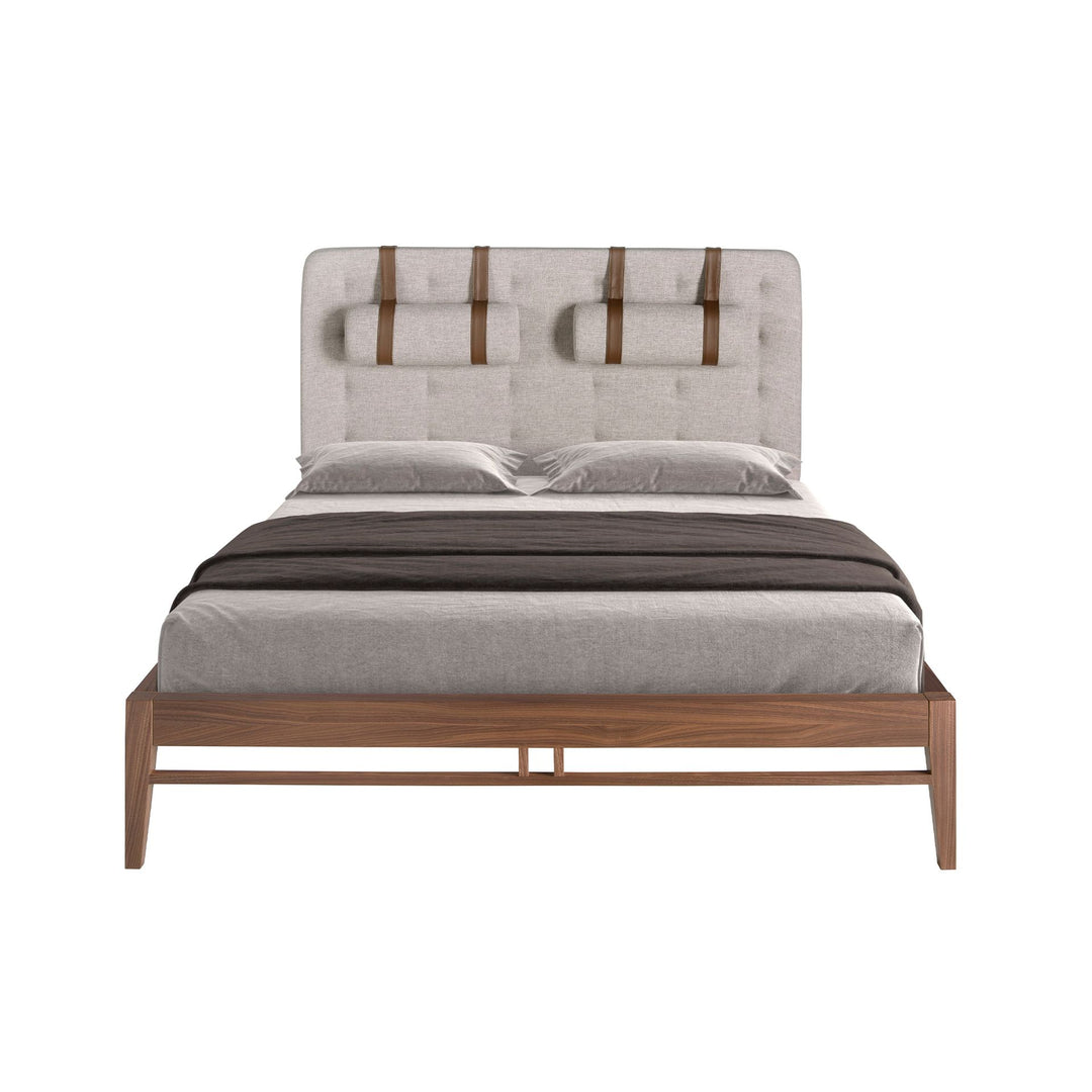 Frankfurt 160x200 Polsterbett Webstoff WEVO color Warmgrau front