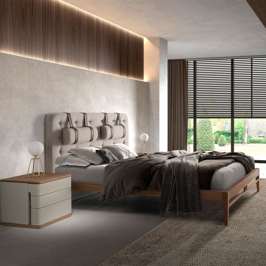 Frankfurt 160x200 Polsterbett Webstoff WEVO color Warmgrau main 02