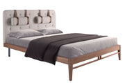 Frankfurt 160x200 Polsterbett Webstoff WEVO color Warmgrau main
