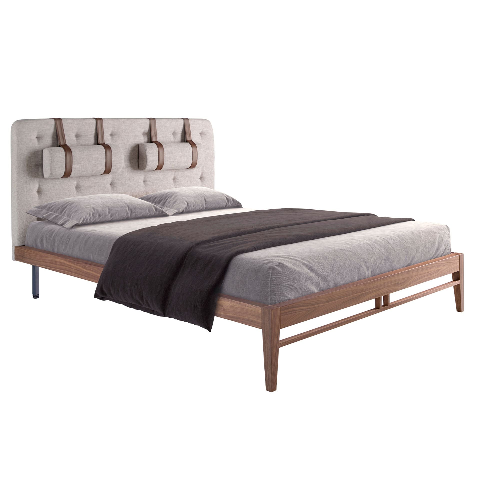 Frankfurt 160x200 Polsterbett Webstoff WEVO color Warmgrau main