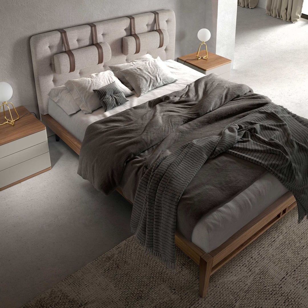 Frankfurt 160x200 Polsterbett Webstoff WEVO color Warmgrau top