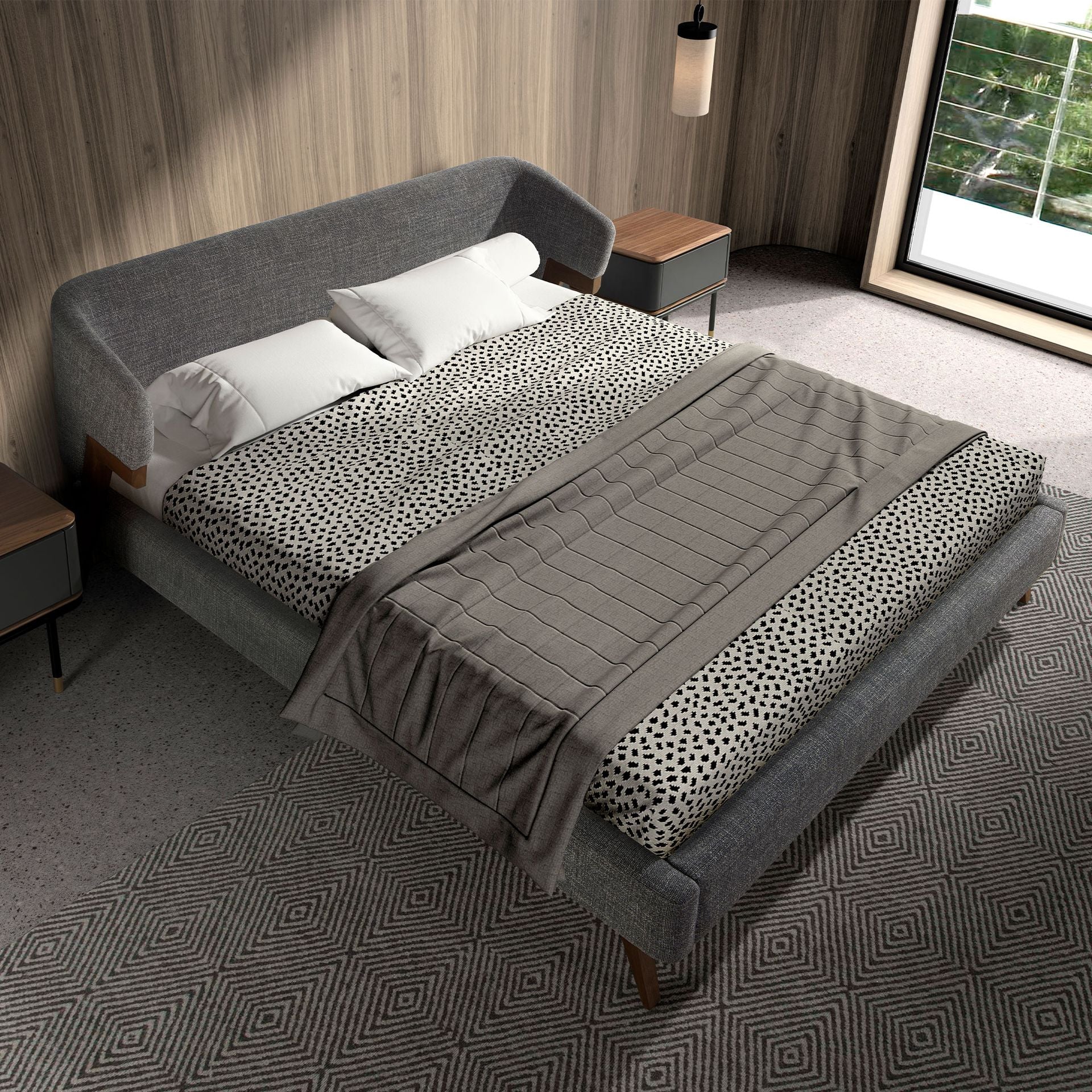 Hannover 180x200 Polsterbett Webstoff WEVO color Grau top