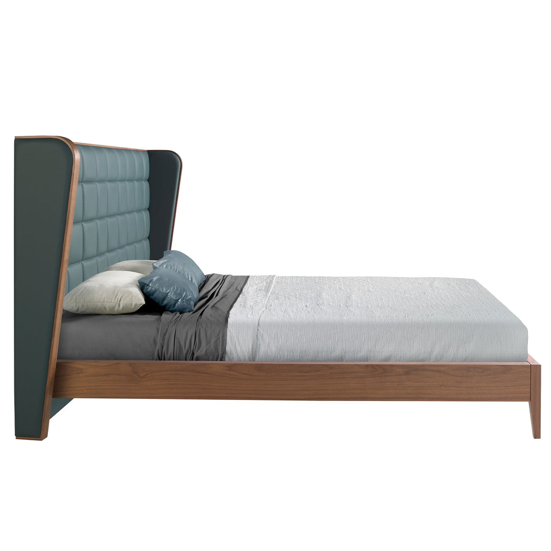 Karlsruhe 180x200 Polsterbett Kunstleder LENO color dunkelgrün side