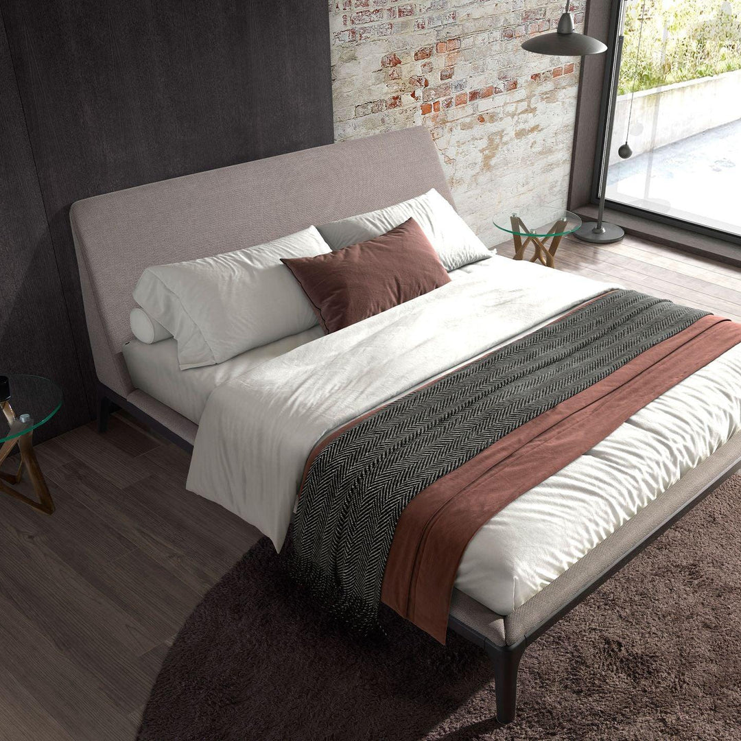 Köln 180x200 Polsterbett Webstoff WEVO color Warmgrau top