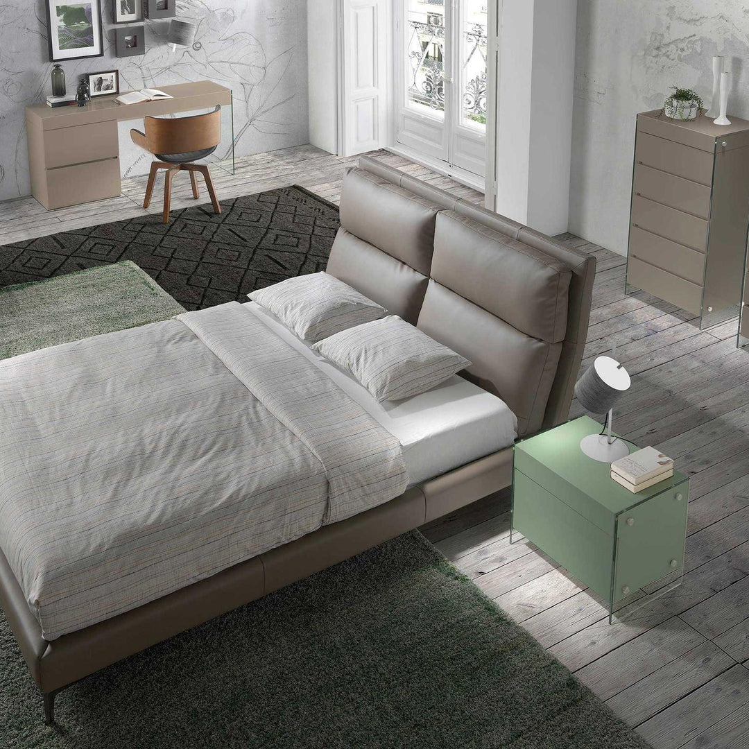 Leipzig 160x200 Polsterbett Kunstleder LENO color mink top 02