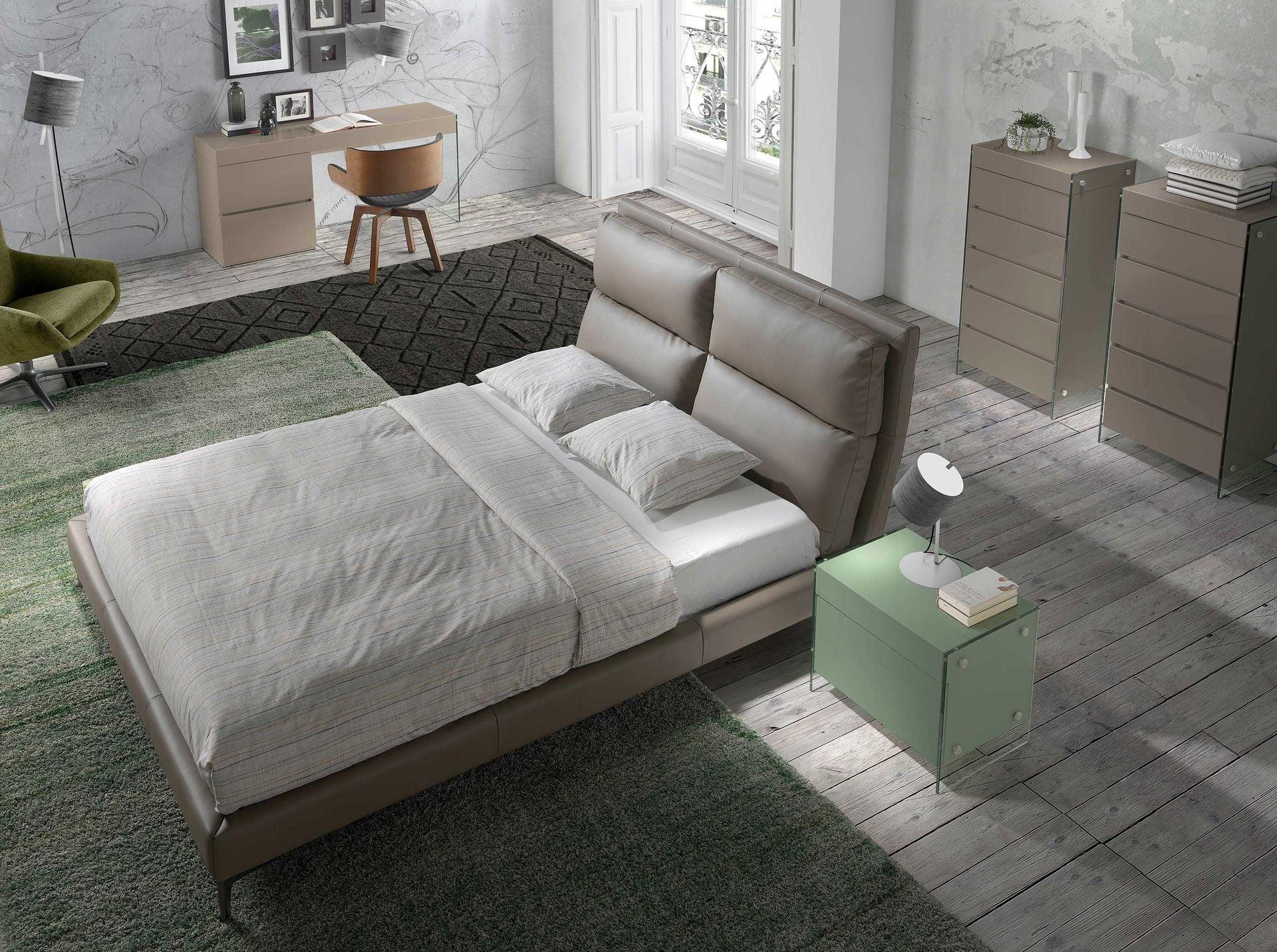 Leipzig 160x200 Polsterbett Kunstleder LENO color mink top 02