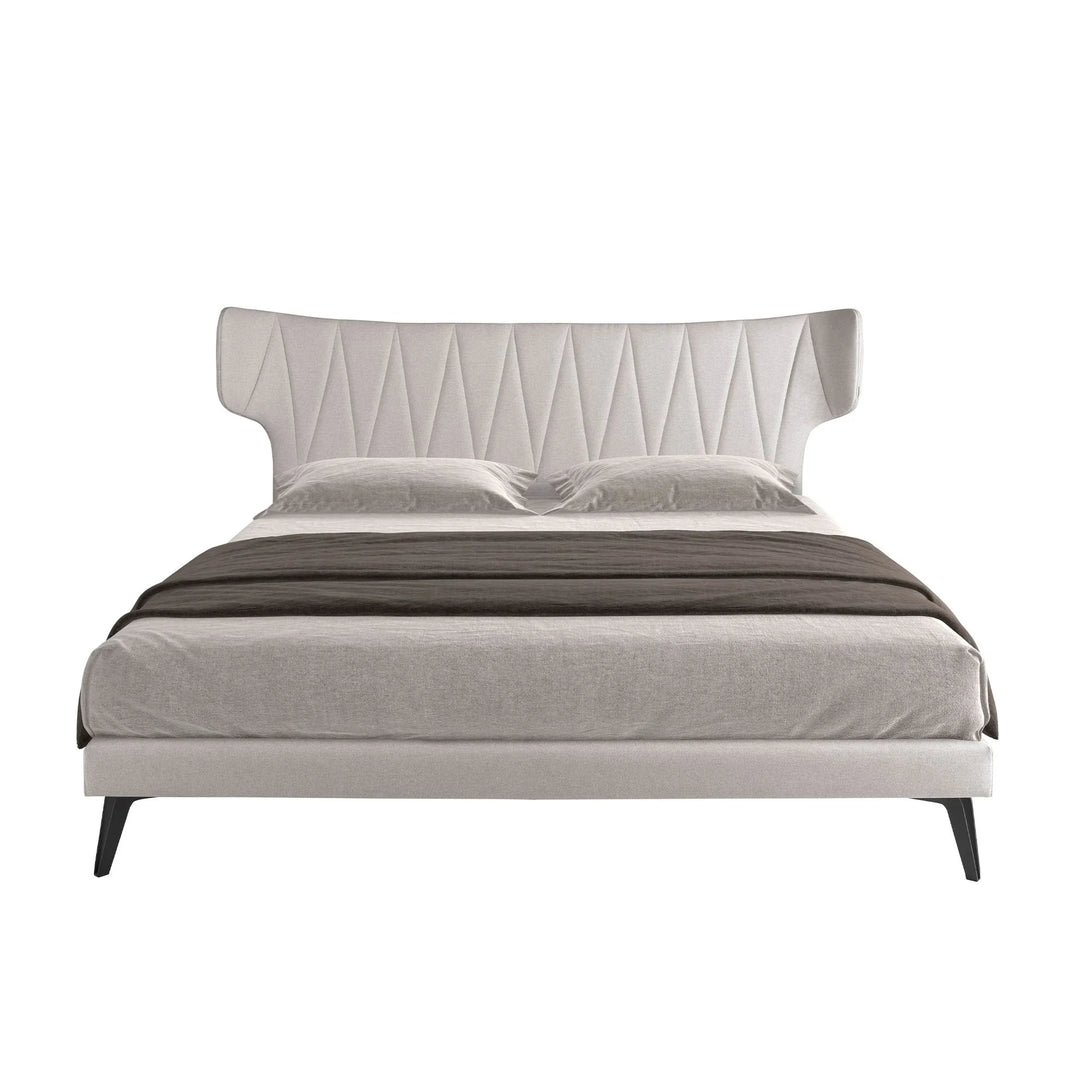 Muenchen 180x200 Polsterbett Stoff LINA color hellgrau front