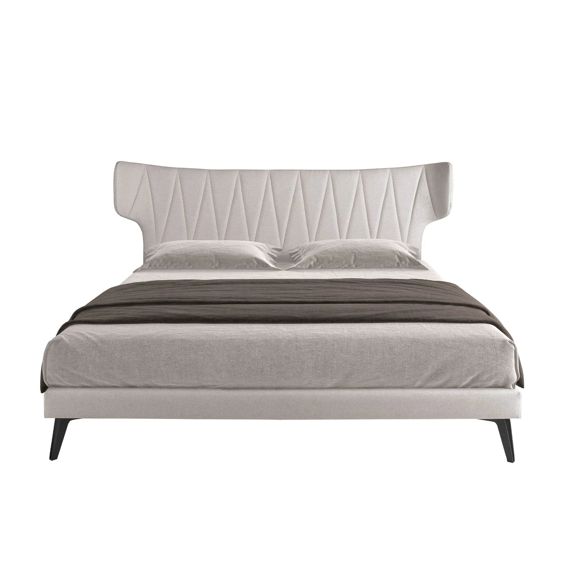 Muenchen 180x200 Polsterbett Stoff LINA color hellgrau front