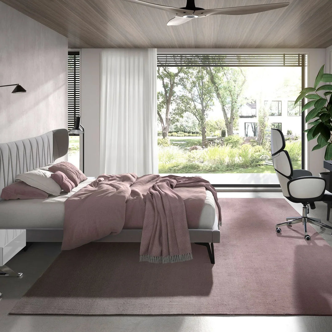 Muenchen 180x200 Polsterbett Stoff LINA color hellgrau side 02