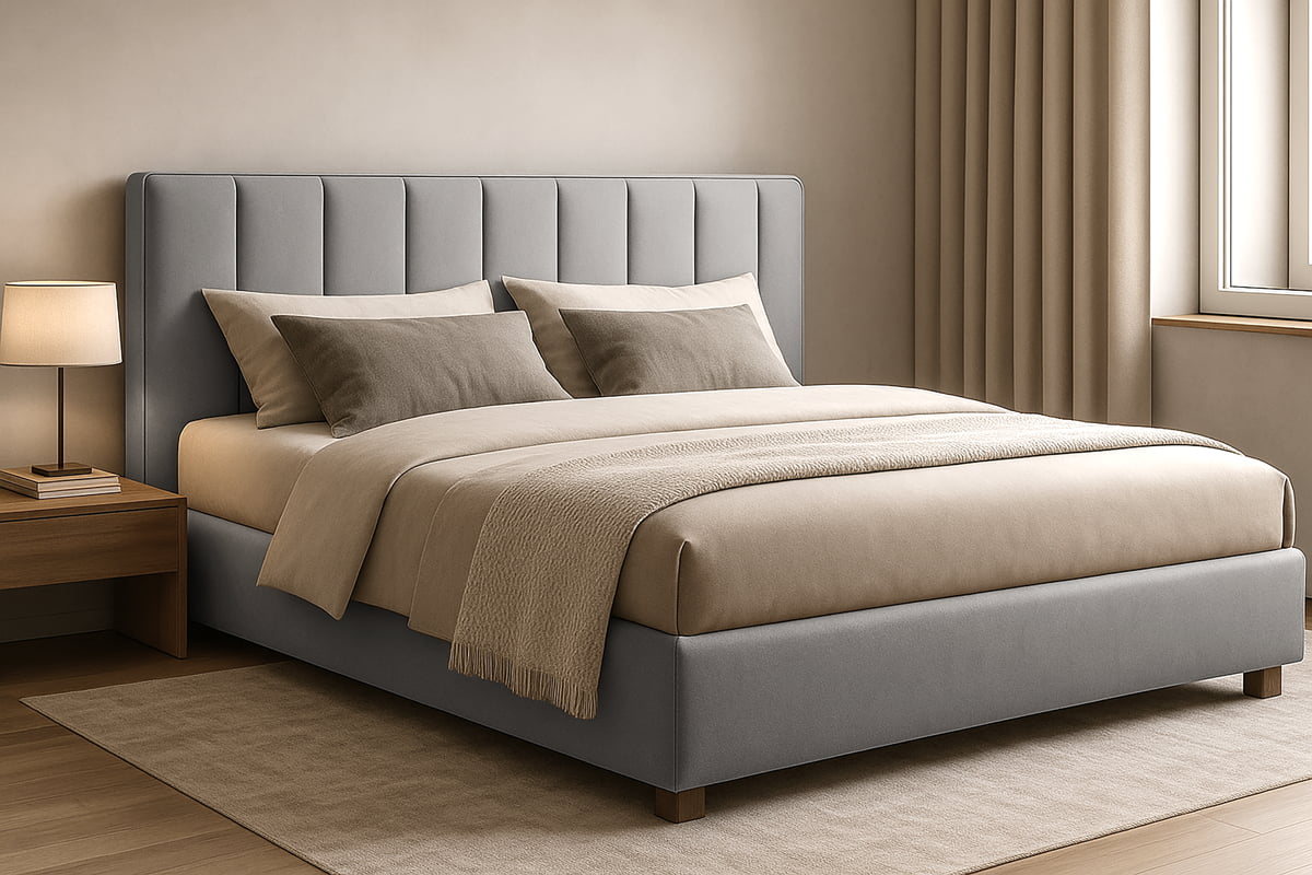 Muenchen Boxspringbett Kunstleder LOOK color hellgrau