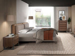 Bild in Galerie anzeigen, Stuttgart 180x200 Polsterbett MaterialMix LENO color mink grau side