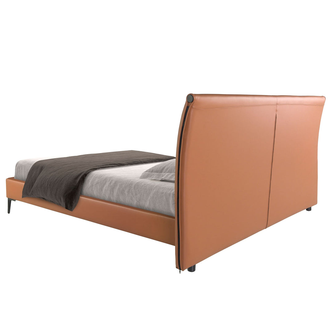 Wiesbaden 180x200 Polsterbett Kunstleder LENO color braun back
