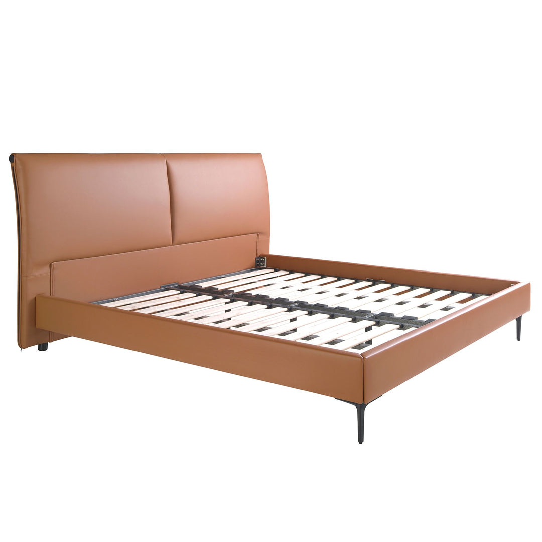 Wiesbaden 180x200 Polsterbett Kunstleder LENO color braun frame