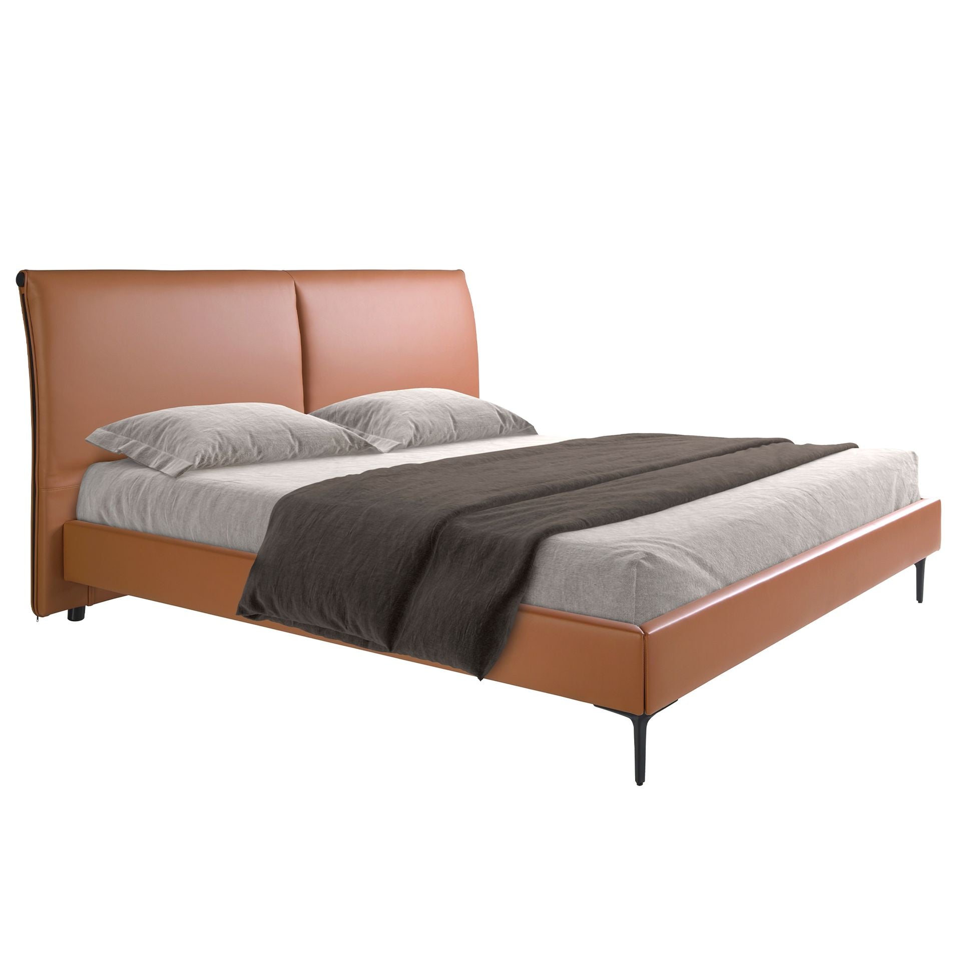 Wiesbaden 180x200 Polsterbett Kunstleder LENO color braun main