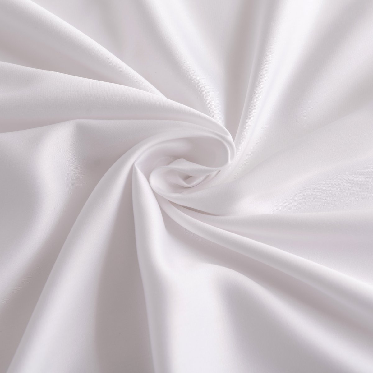 Draped Coco White bamboo fabric showing its soft, silky finish