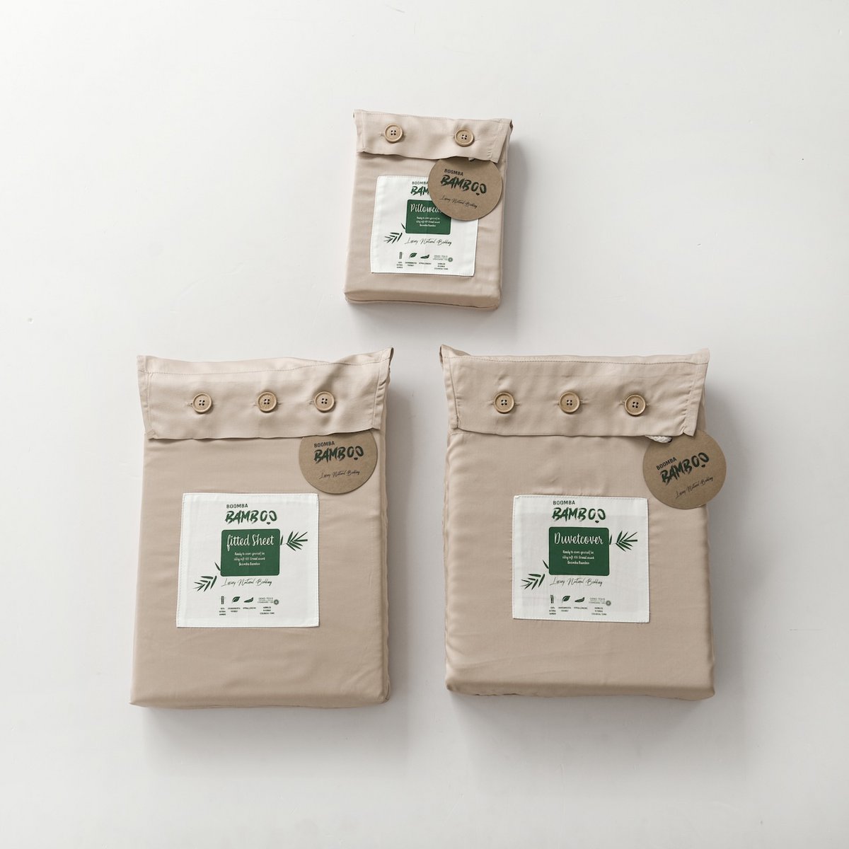 Close-up of a Soft Taupe bamboo packaging