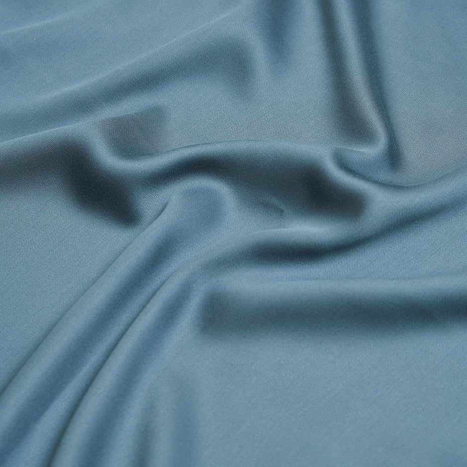Close-up of the Eco Bamboo fabric texture in Ocean Blue